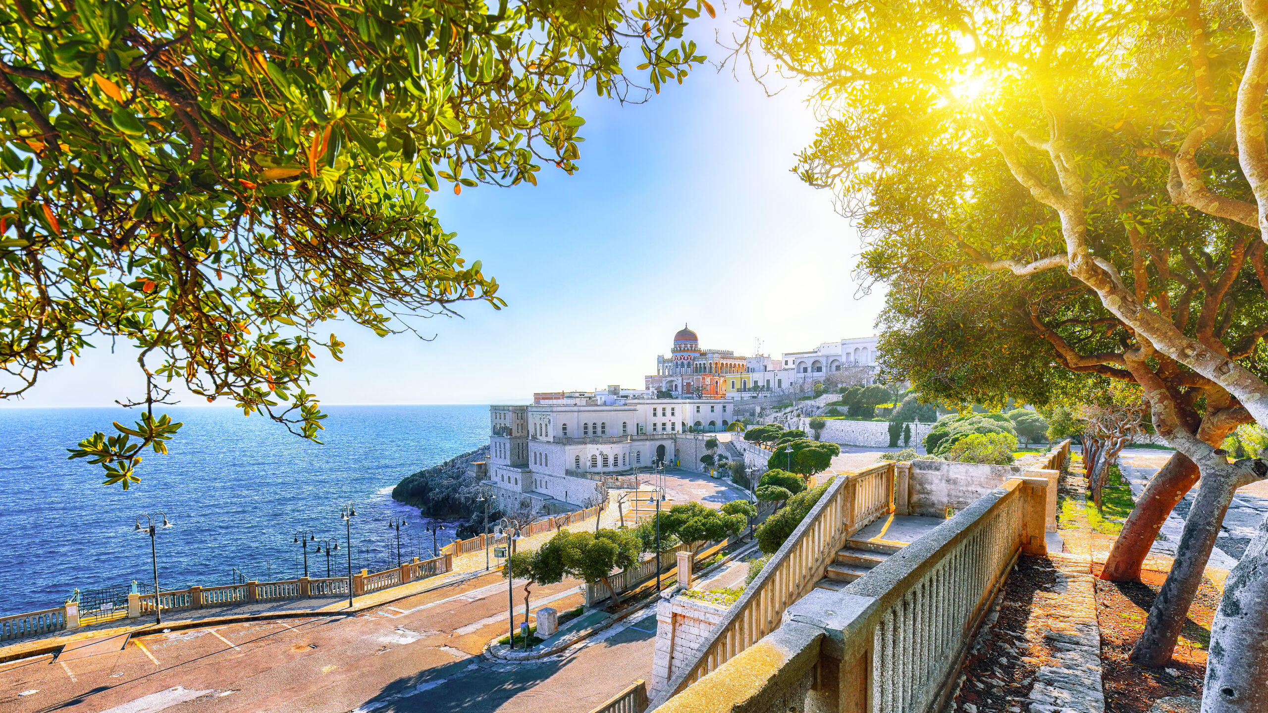 Beautiful coastal town in Santa Cesarea Terme in Salento region of Italy. Villa Sticchi in Salento Apulia region Lecce south Italy