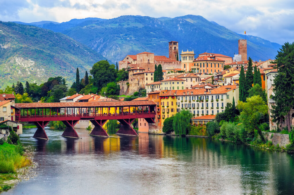 Bassano del Grappa Old Town and Ponte degli Alpini bridge