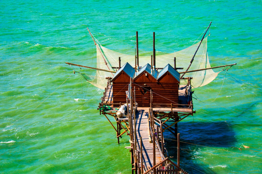 Ancient Trabucco in Molise, a typical fishing machine