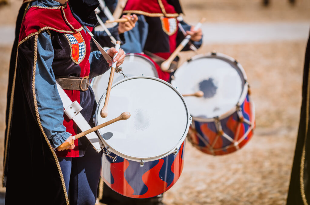 Drummer in famous Medieval Parade Palio di Asti