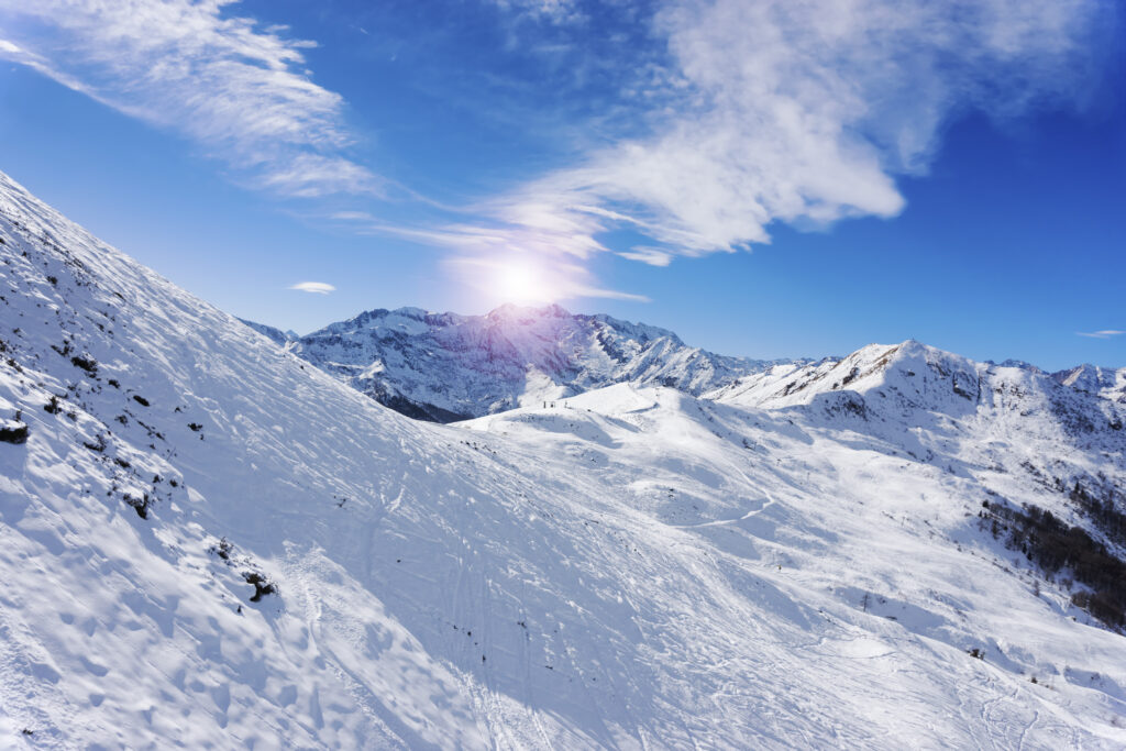 Slope on skiing resort Alpe di Mera in Piedmont