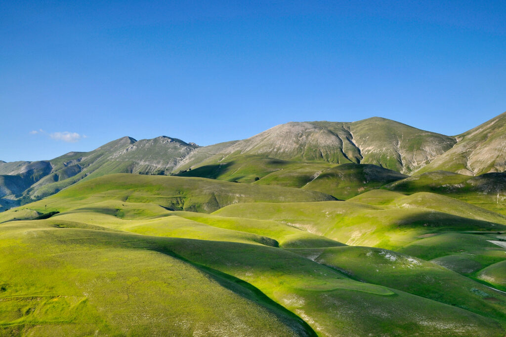 The Mountains Monti Sibillini in the Marches in Ital