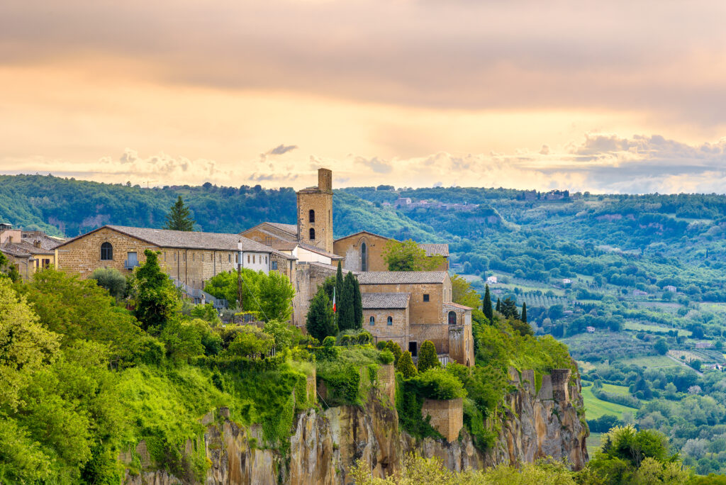 Amazing landscape with old town of Orvieto in the Umbria, central Italy