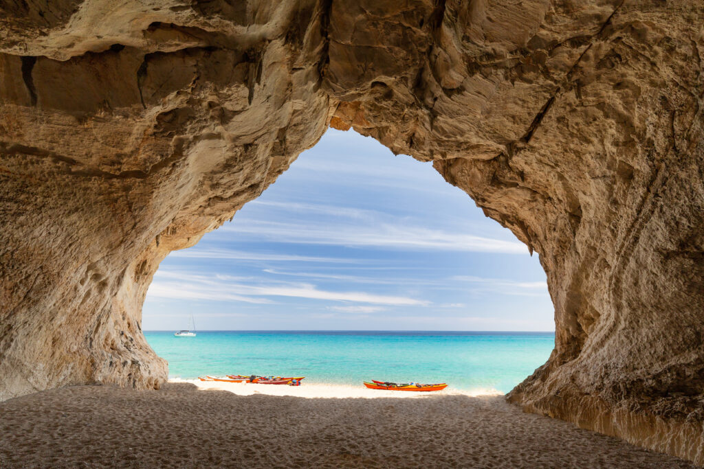 Beautiful cave Cala Luna in Sardinia