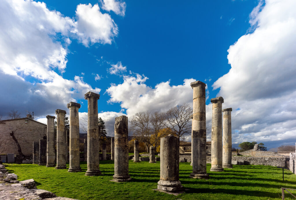 The columns of the Basilica si Saepinum in Molise region