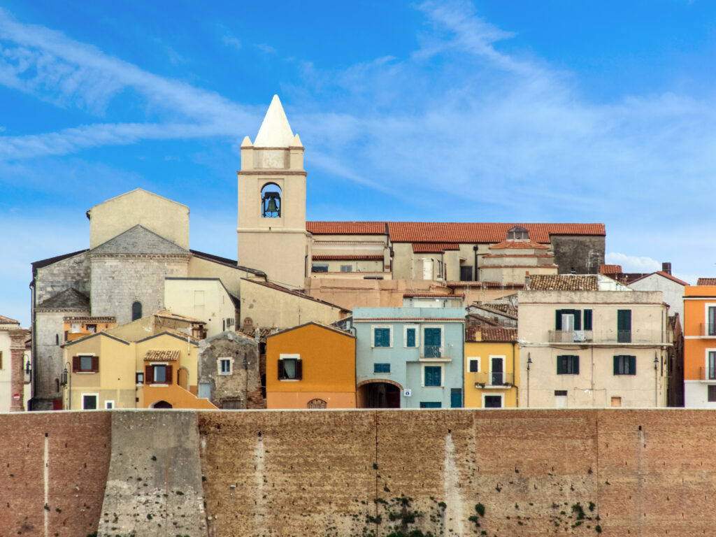 Historic old town of Termoli with coloured houses