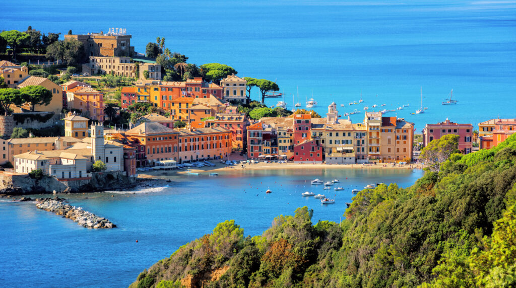 Colourful houses of beautiful Sestri Levante in Liguria