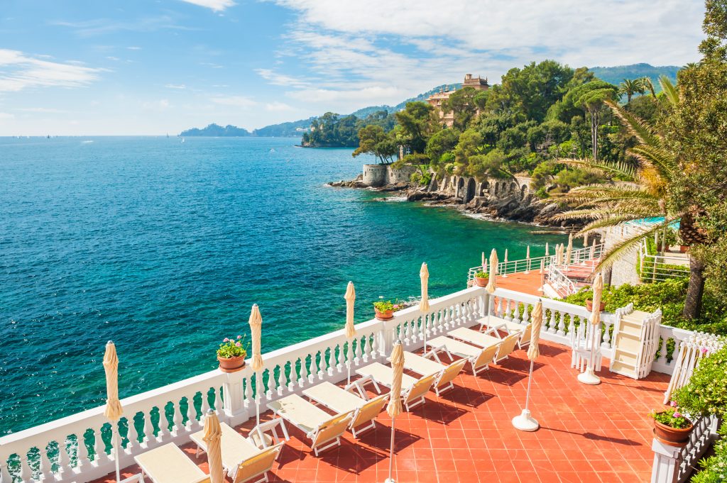 Terrace in Portofino on the Ligurian Riviera