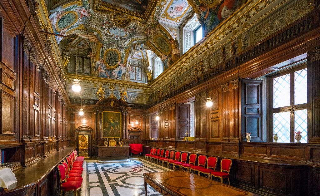 The sacristy in the Church of Saint Andrew's at the Quirinal in