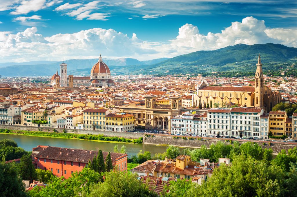 Aussicht auf die Stadt Florenz in Italien.