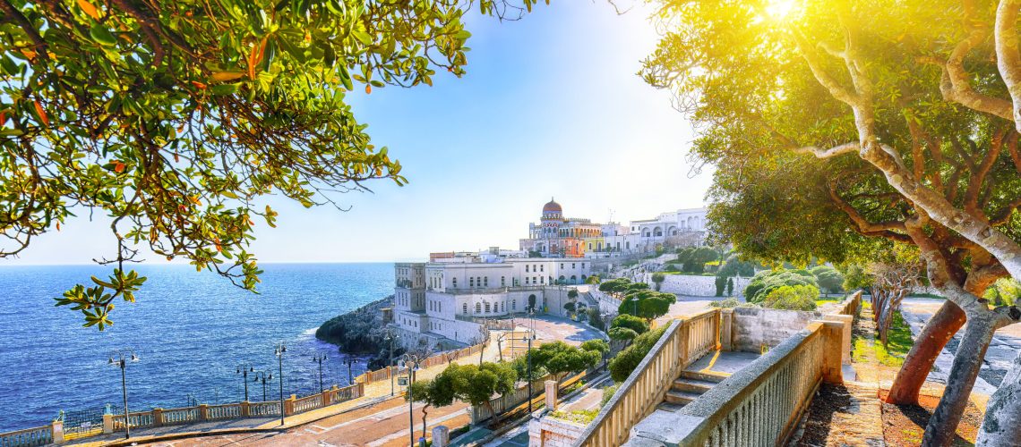 Beautiful coastal town in Santa Cesarea Terme in Salento region of Italy. Villa Sticchi in Salento Apulia region Lecce south Italy